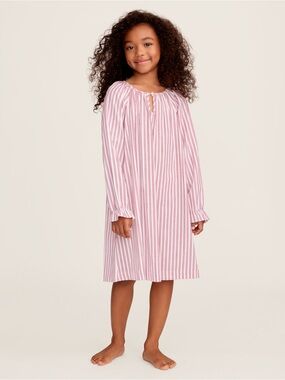 Petite Plume Delphine Nightgown Girls 4 Antique Red Ticking Stripe Pajama